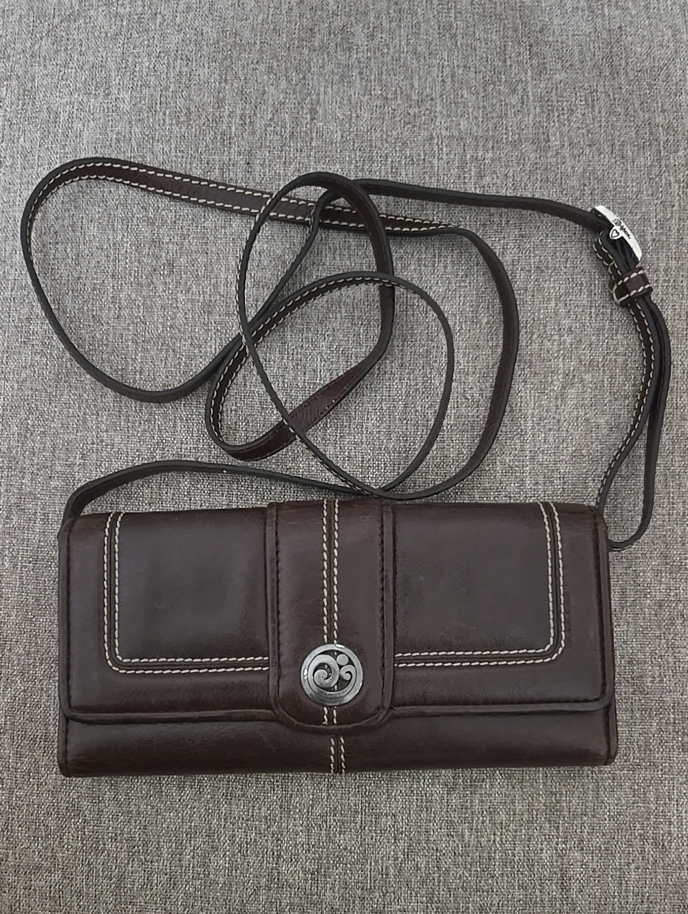 Brighton Dark Brown Leather Crossbody Wallet/MiniBag